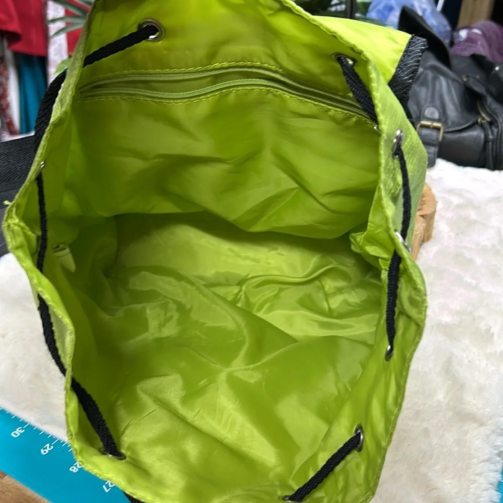 Lime green and‎ black backp